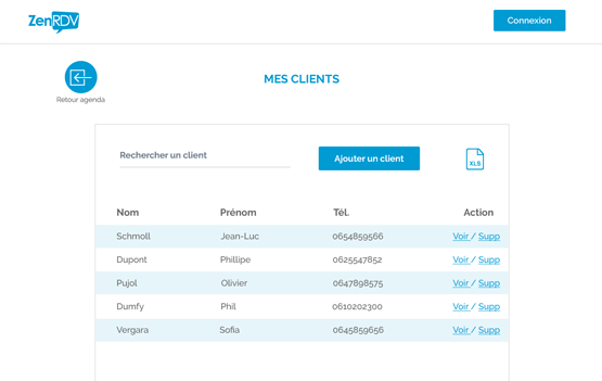 Zenrdv - Fiches clients