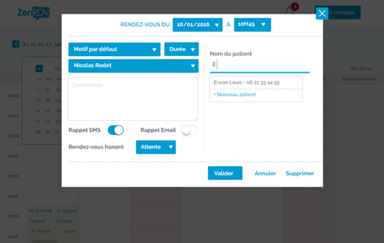 ZenRDV - Rappel SMS de RDV
